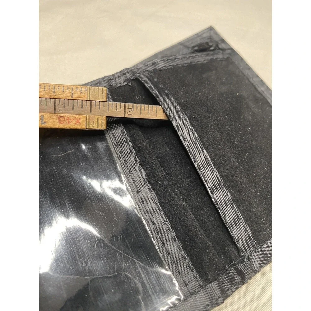 Y2K Nike Black Velvet Trifold Wallet Red Check Minimalist Athletic Streetwear